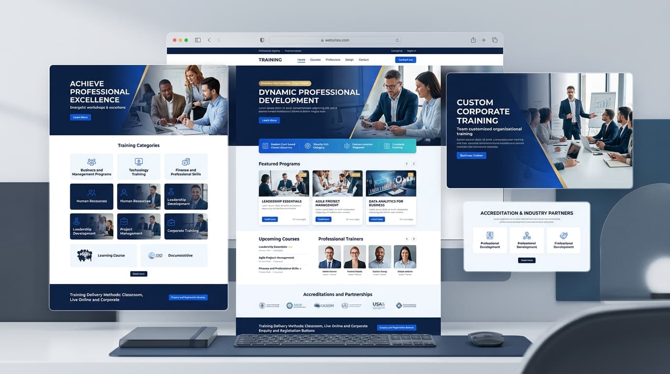 Premium UI showcase of the Avyanco Training website